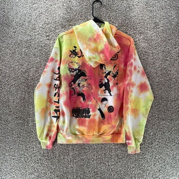Naruto Shippuden Hoodie Sweatshirt Adult Small Tie Dye Pullover Shonen Jump Logo - Picture 9 of 11